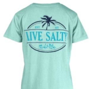 Like brand new Salt Life ladies tee worn once aqua sea color. smoke free home